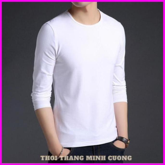 Áo thun nam dài tay cổ tròn mặc thu đông, giữ nhiệt, chất cotton co giãn, dáng ôm huongpt MM1518 | BigBuy360 - bigbuy360.vn