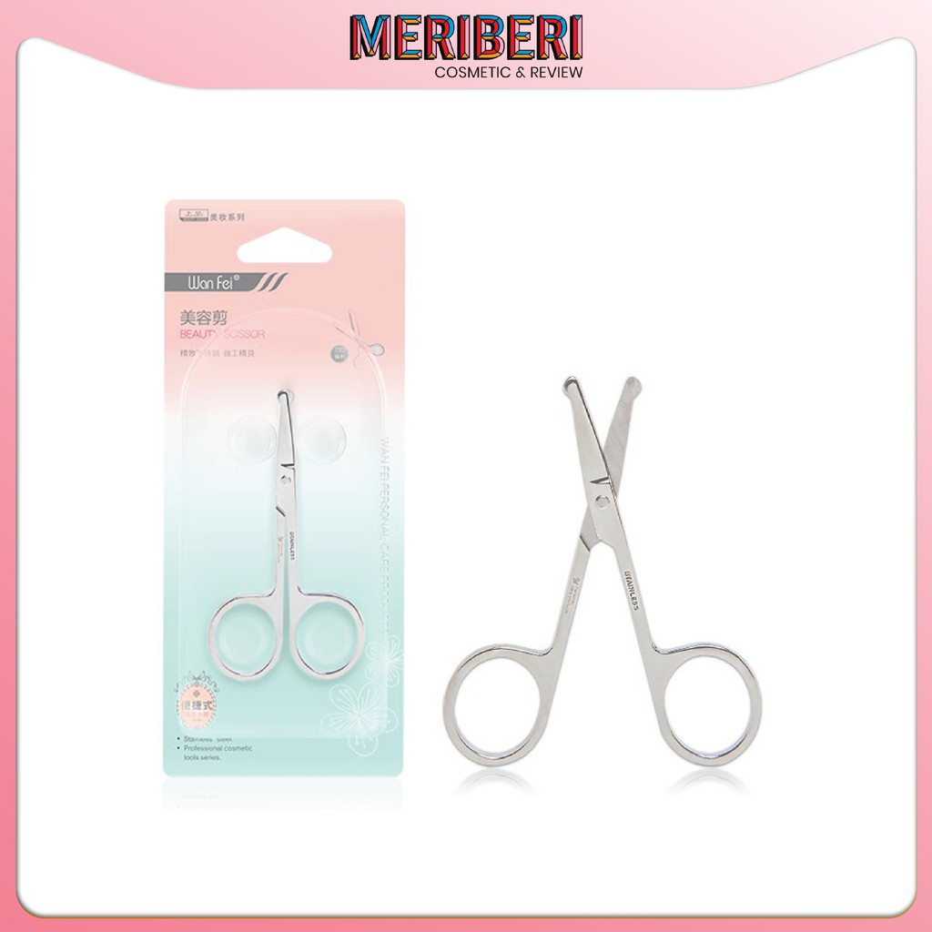 Wanfei - Kéo tỉa trang điểm lông mày/ tỉa lông mũi - chất liệu thép không rỉ [Có sẵn - Giao nhanh]