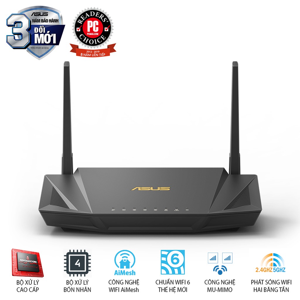 [Mã ELTECHZONE giảm 5% đơn 500K] Bộ phát wifi router ASUS RT-AX56U Băng Tần Kép 2.4GHz/5GHz -Chính Hãng | BigBuy360 - bigbuy360.vn