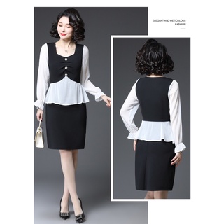 Đầm kiểu peplum tay dài quý cô sang trọng n63-922
