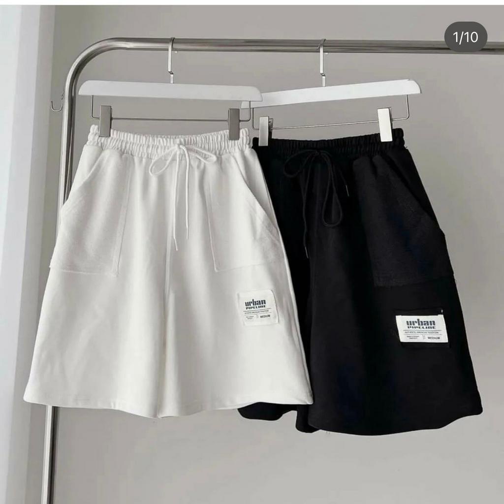 Quần Đùi Nữ Mặc Nhà Ống Rộng in tag URBAN 2 màu đen/trắng