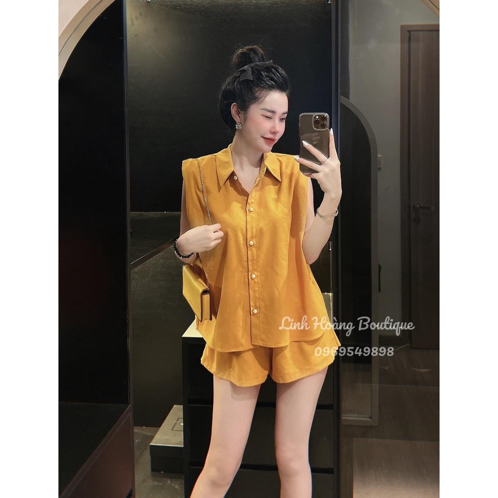 Set áo sơ mi tay dơi quần short đùi TH609