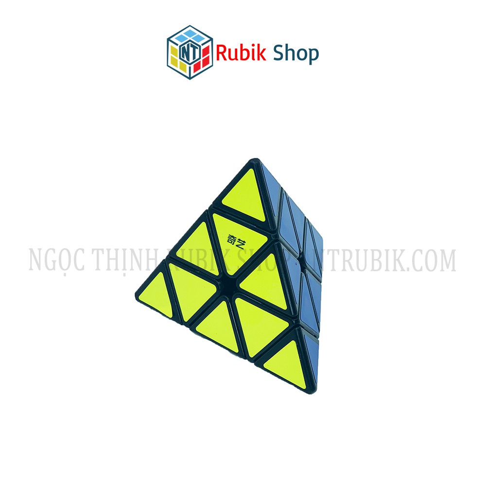 Đồ chơi rubik Kim Tự Tháp Pyraminx - QiYi A Qiming Pyraminx Black (Màu Đen) - ngocthinhrubik