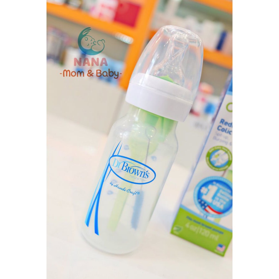 Bình Sữa Dr Brown Option 60ml, 120ml & 250ml mẫu mới xanh lá cây với hệ thống van chống sặc cực kì tốt!