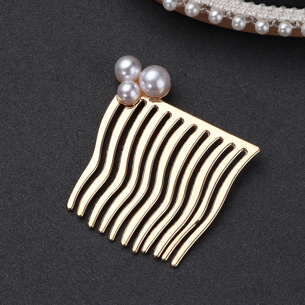 (Hàng Mới Về) Lược Cài Tóc Bằng Hợp Kim Đính Ngọc Trai Thời Trang Dành Cho Nữ Mihan1