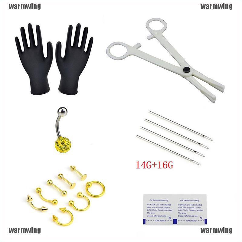 Bộ dụng cụ xỏ khuyên cơ thể 16G và 14G chuyên dụng