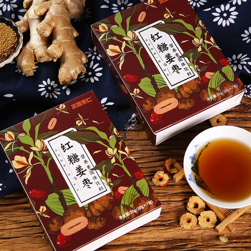 Trà gừng táo đỏ 🍎 đường nâu pha sẵn cao cấp