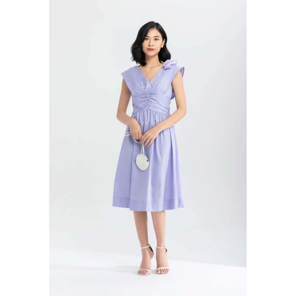 Đầm xòe xếp eo thiết kế IVY moda MS 41B8583