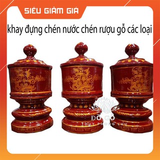 Khay đựng chén nước - khay đựng chén  gỗ mít - gỗ gụ