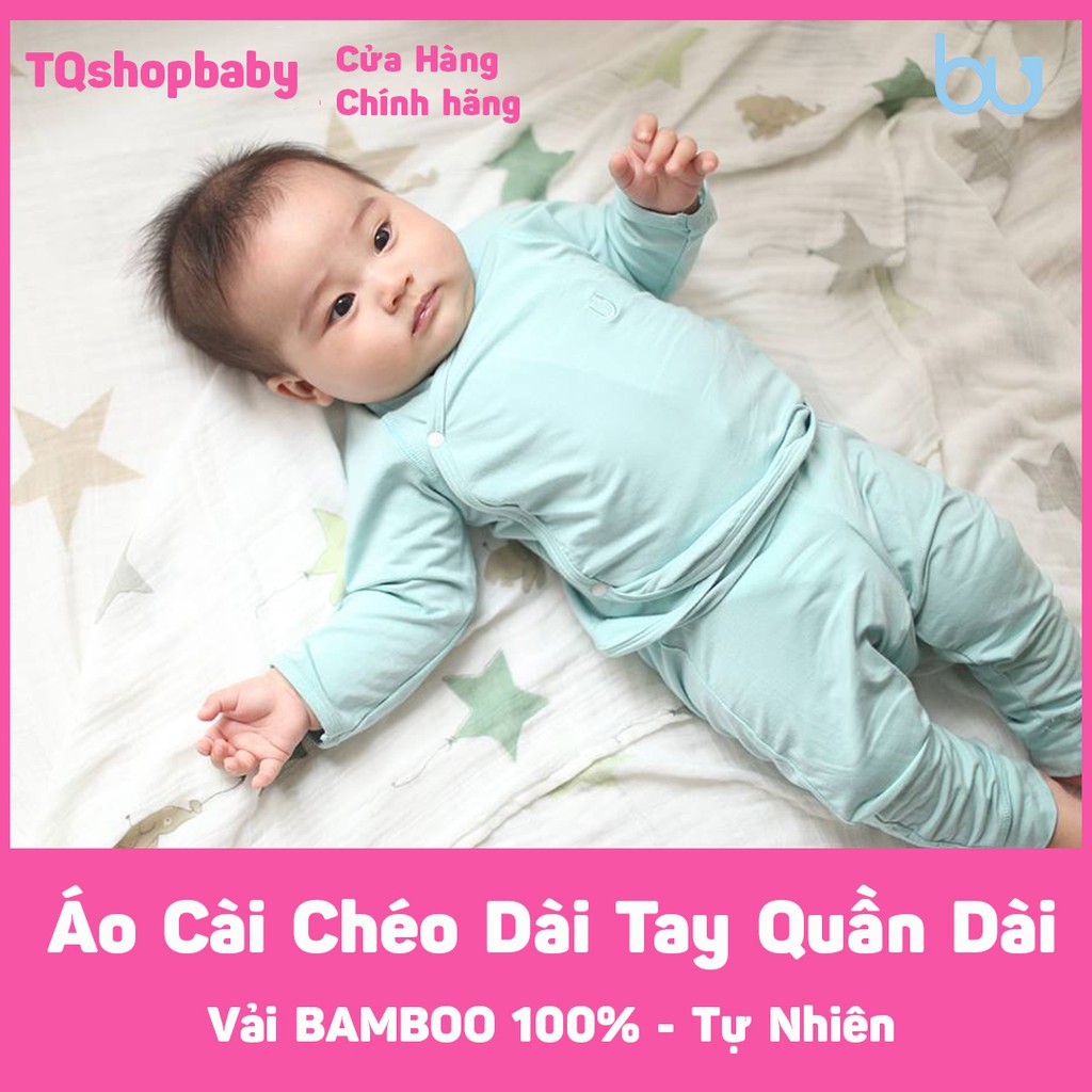 BU 2019 - Bộ Áo Cài Chéo Dài Tay Quần Dài Vải Sợi Tre