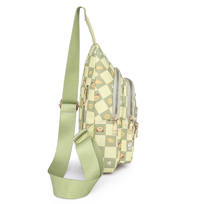 Túi Đeo Chéo Ngực Đựng Điện Thoại In Họa Tiết Gấu Ngọt Ngào Hợp Thời Trang Cho Nữ