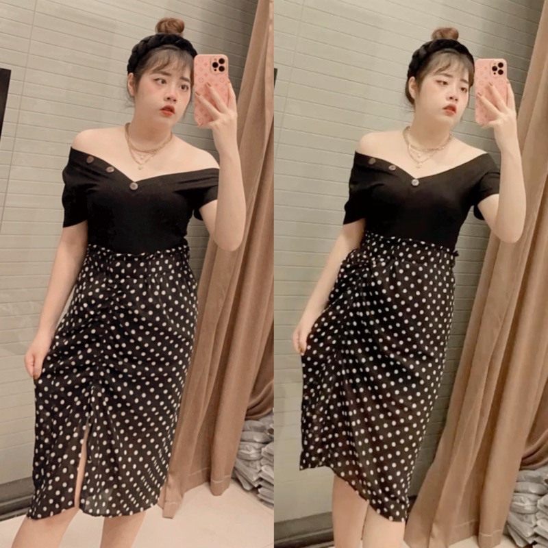 Chân Váy Rút Sườn Xẻ Tà Maii Thươngg Bigsize