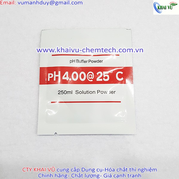 Bột pha dung dịch chuẩn pH gồm 3 gói 4.00 (Hay 4.01) + 6.86 + 9.18 dùng cho bút đo pH