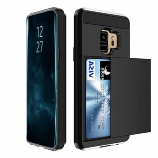 Ốp điện thoại PC kiểu giáp có khe đựng card cho Samsung Galaxy S6 S7 edge S8 S9 S10 S20 Ultra 5G Note 8 9 10 Plus