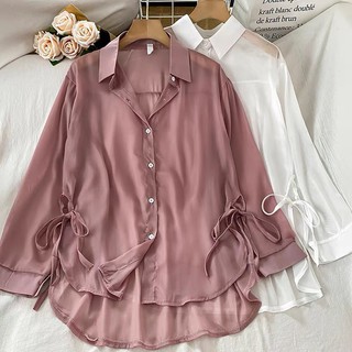 [ẢNH THẬT] Sơmi khoác ulzzang tiểu thư form suông rộng rãi - SM15 - jannahouse