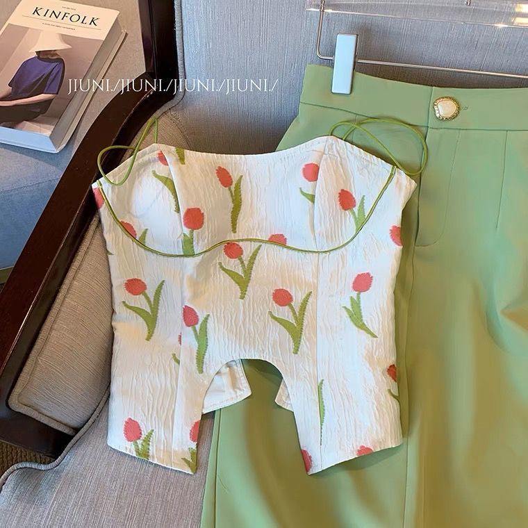 Set Đầm Hoa tulip Hai Món Dáng Ôm Thời Trang Mùa Hè Mới Chất Lượng Cao Cho Nữ