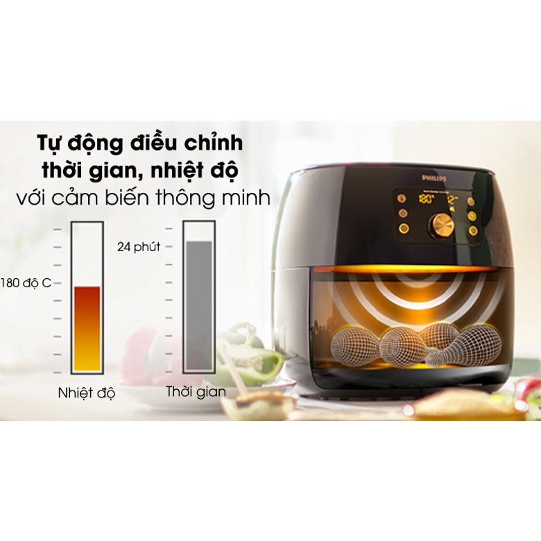 Nồi chiên không dầu Philips HD9860/90 size XXL bản Châu Âu