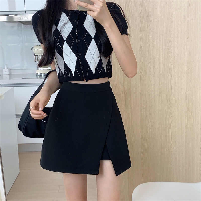 Chân Váy Chữ A Lưng Cao Xẻ Tà JL-DQ-20