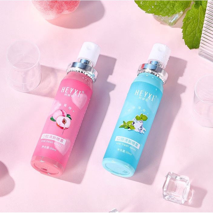Xịt Thơm Miệng HEYXI 20ml Hương Bạc Hà & Đào