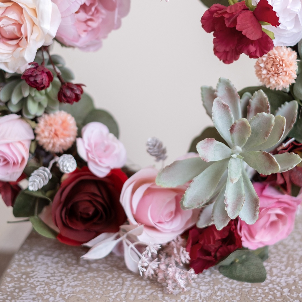 Vòng hoa treo cửa đẹp - vòng hoa trang trí phong cách vintage Hàn Quốc thương hiệu BÔNG BY CATT