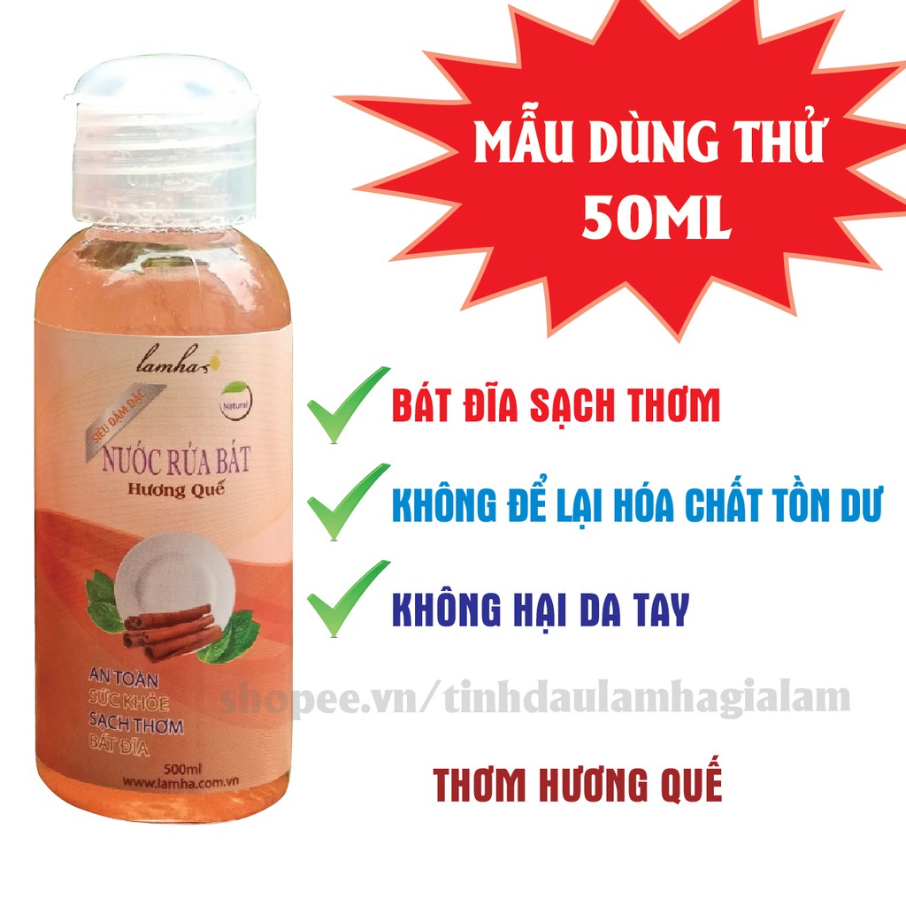 [GIÁ DÙNG THỬ] Nước rửa bát Quế Lam Hà 50ml