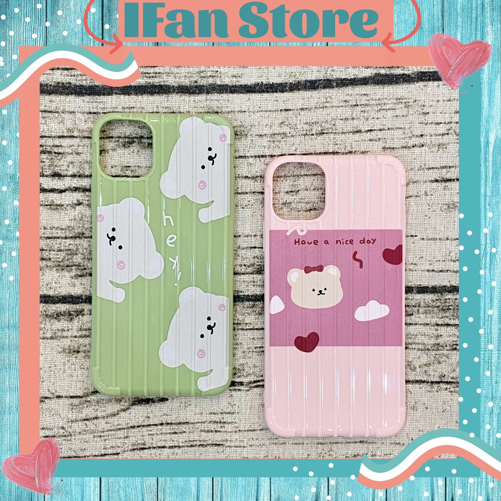🌸VIDEO THẬT🌸 Ốp Lưng iPhone Vali Sọc Nổi Dẻo Gấu Xinh iPhone 6/6s/6plus/6splus/7plus/8plus/x/xs/xs max/11/11 pro max