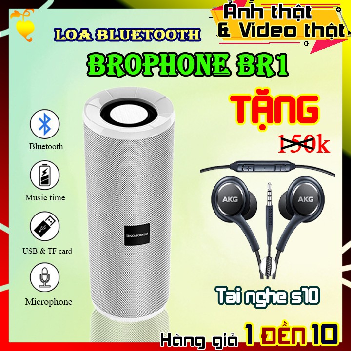 CAM KẾT LỖI 1 ĐỔI 1 | COMBO LOA BOROFONE BR1  + TAI NGHE SAMSUNG S10 | loa bluetooth. tai nghe s10. loa nghe nhạc