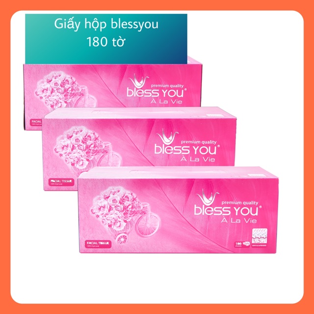 COMBO 3 HỘP KHĂN GIẤY LỤA BLESS YOU 180 TỜ