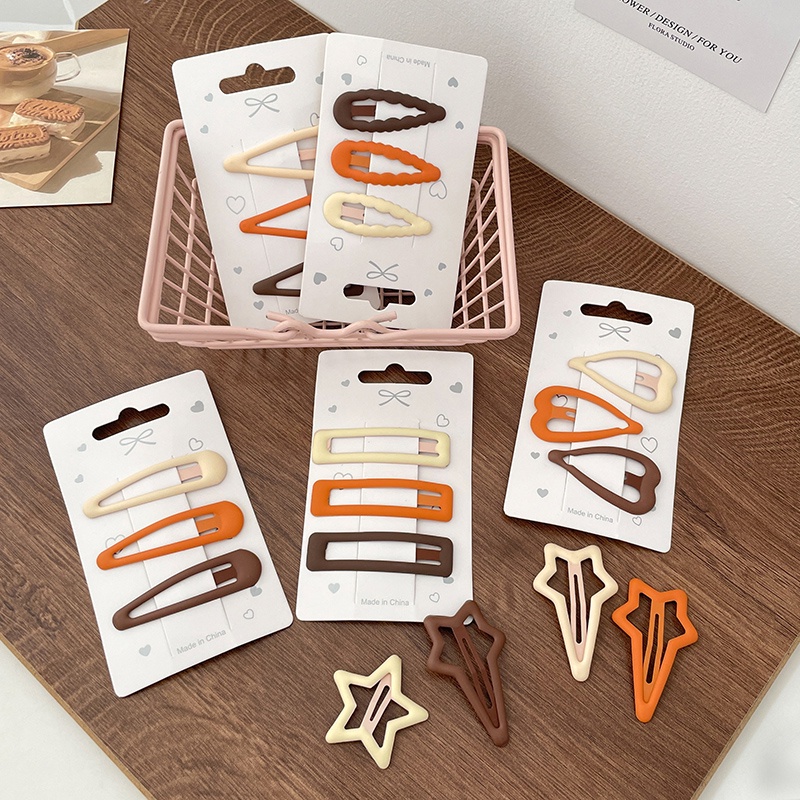 Bộ Kẹp Tóc Ngôi Sao Màu Nâu Dễ Thương Xinh Xắn Dành Cho Bé Gái