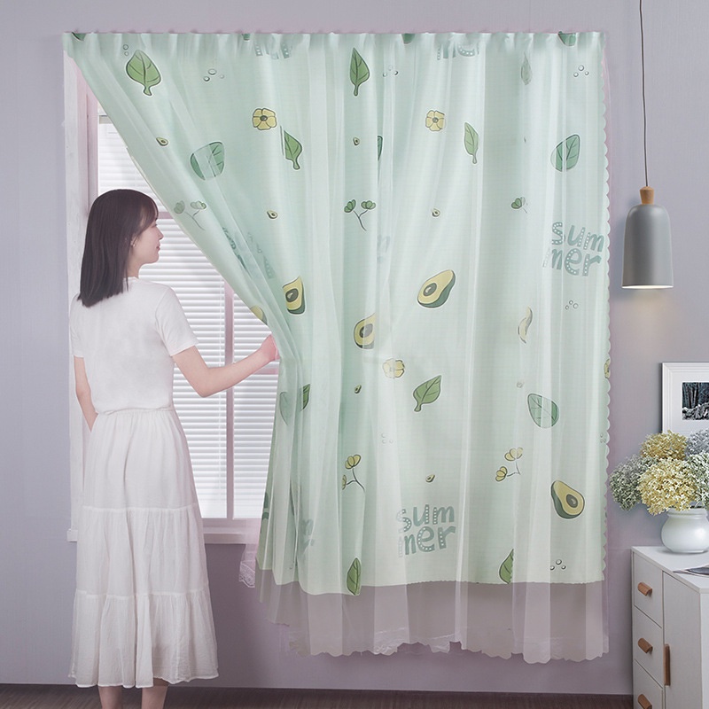 Rèm Cửa Sổ Vải Lưới Không Khóa Dán Phong Cách Bắc Âu Trang Trí Phòng Khách / Phòng Ngủ