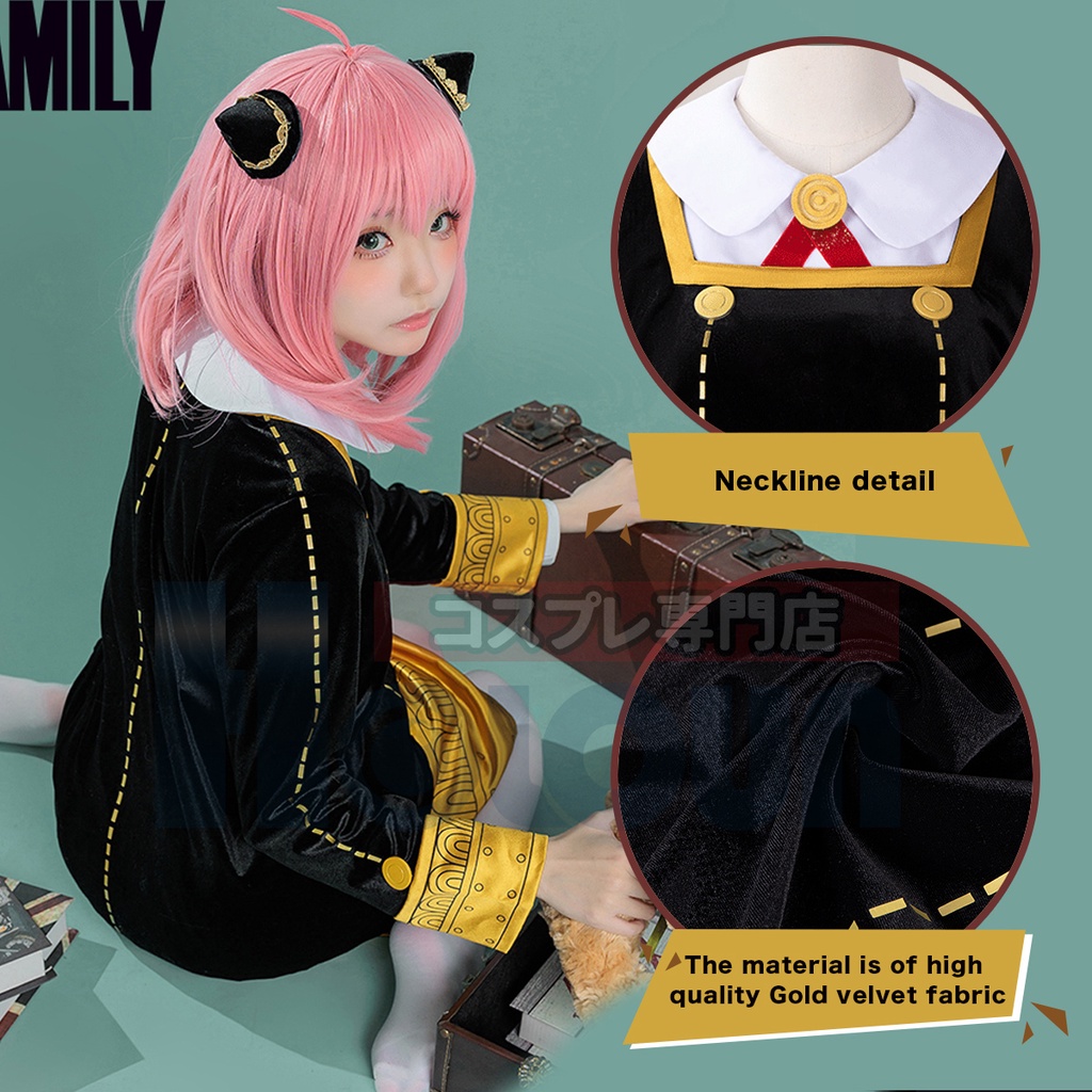 HOLOUN SPY X FAMILY Cosplay Bộ đồ hóa trang nhân vật Anya Forger hoạt hình Spy x Family