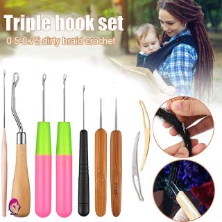 【Hàng mới về】 7/9/5pcs Dreadlocks Crochet Hooks Set Hair Extensions Crochet Weaving Needles Kit for Braid Craft