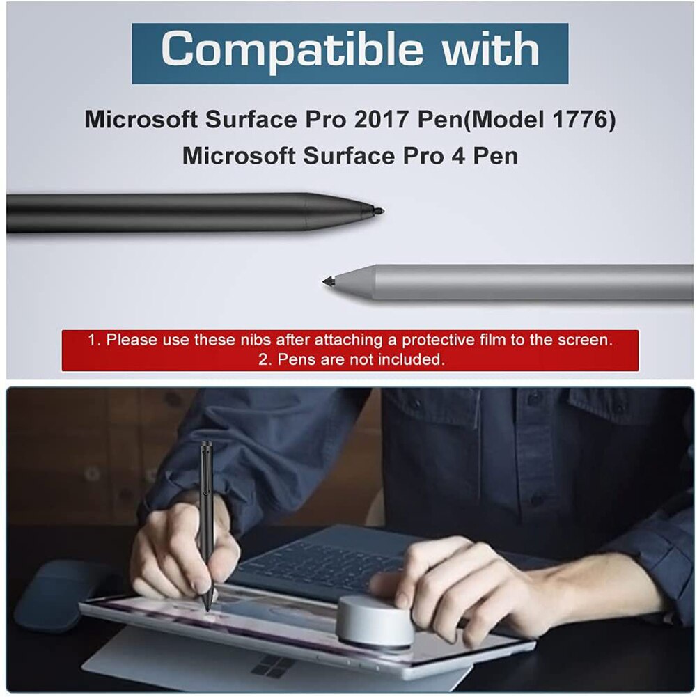 3 cái Đầu bút ban đầu Bộ dụng cụ thay thế đầu bút cảm ứng HB 2H H cho Microsoft Surface Pro 7/6/5/4 / Book / Studio / Go