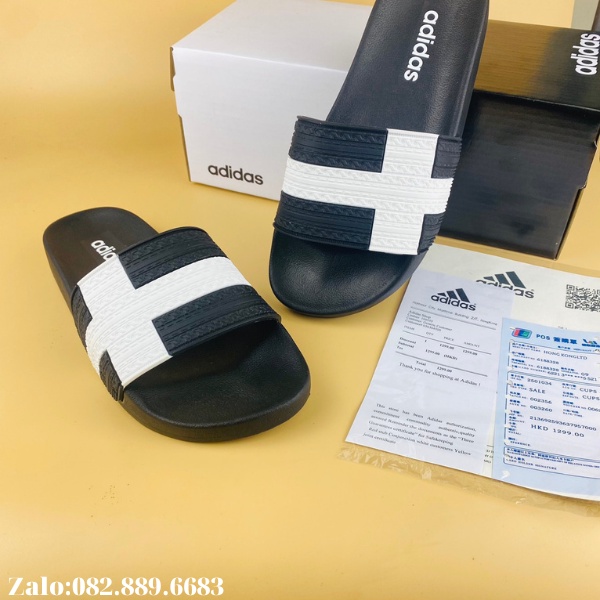 Dép nam thời trang ADIDAS hai màu đỏ, đen thiết kế ôm chân, quai sần chống bám nước chất lượng cao , lên chân cực đẹp