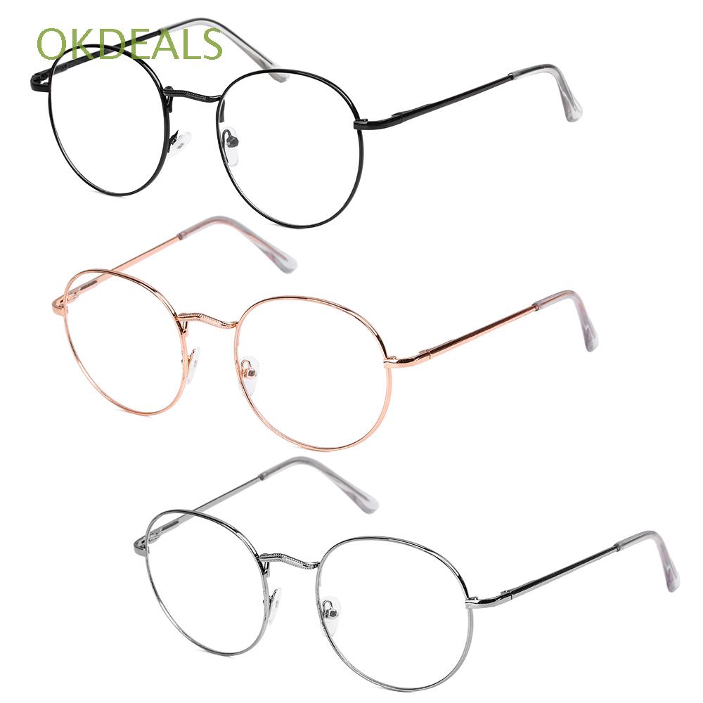 Gọng kính kim loại OKDEALS hình tròn cỡ lớn / Dây đeo giữ kính kiểu dáng vintage