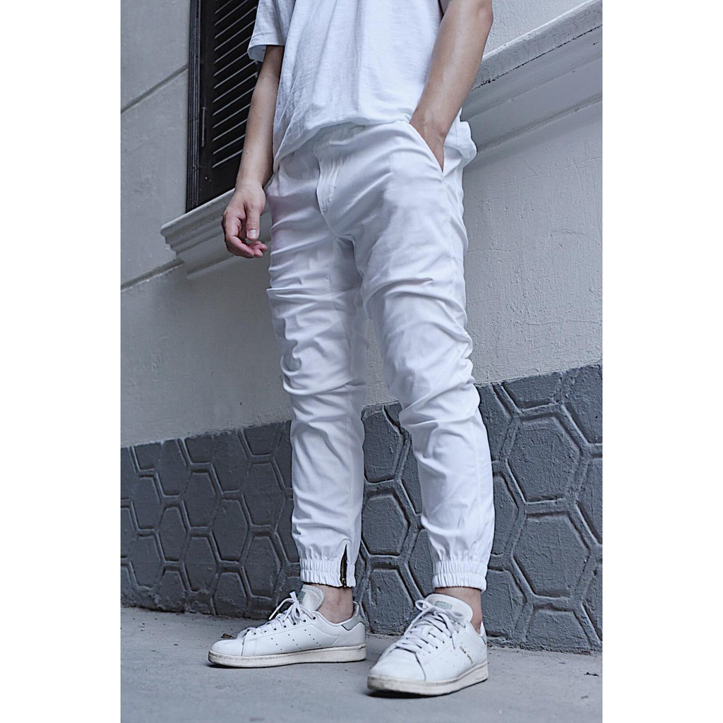 ┋﹊Jogger kaki unisex trơn nhiều màu phối khóa chân - Vải mềm, mịn co giãn nhẹ Mặc đi chơi, làm
