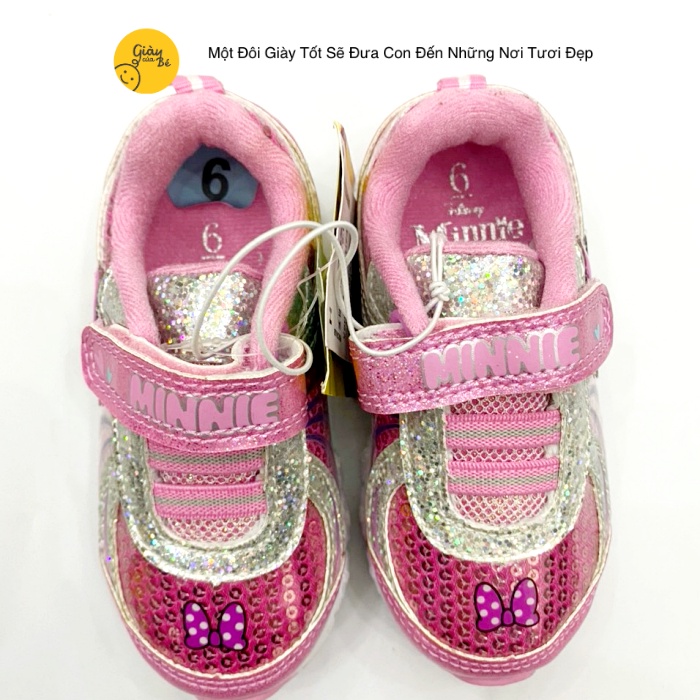 Giày Minnie hồng bé gái có đèn