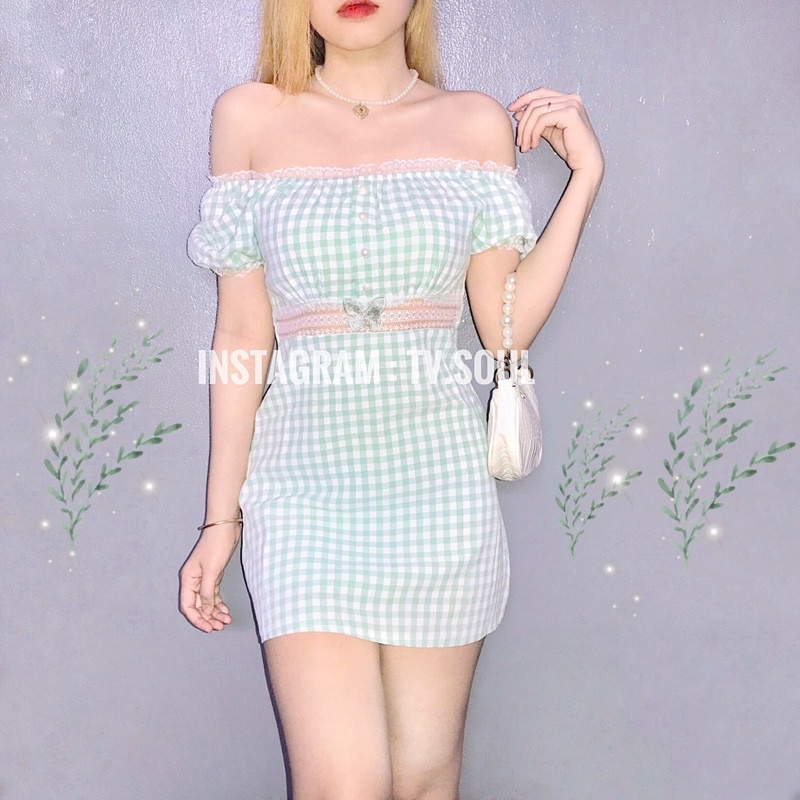 𝐒𝐀𝐋𝐄 𝐔𝐏 𝐓𝐎 𝟓𝟎% ‼️ Đầm caro xanh