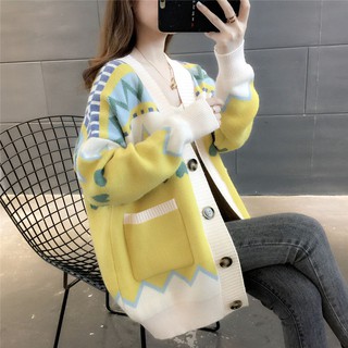 (○゚Áo Thun Tay Ngắn Cổ Tròn In Hình Thời Trang Cá Tính💕❈♟◐Áo Khoác Sweater Màu Sắc Tương Phản Phong Cách Hàn Quốc Cho Nữ