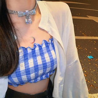 Vòng cổ choker đá bản to cá tính