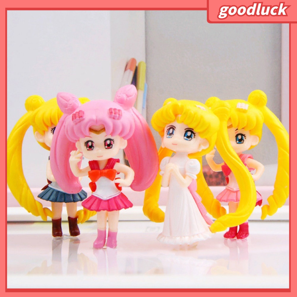 Set 4 Đồ trang trí thủy thủ mặt trăng để bàn trang trí