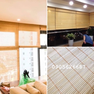 Mành tăm tre che cửa sổ có thanh treo và dây kéo kích thước đặt theo yêu cầu