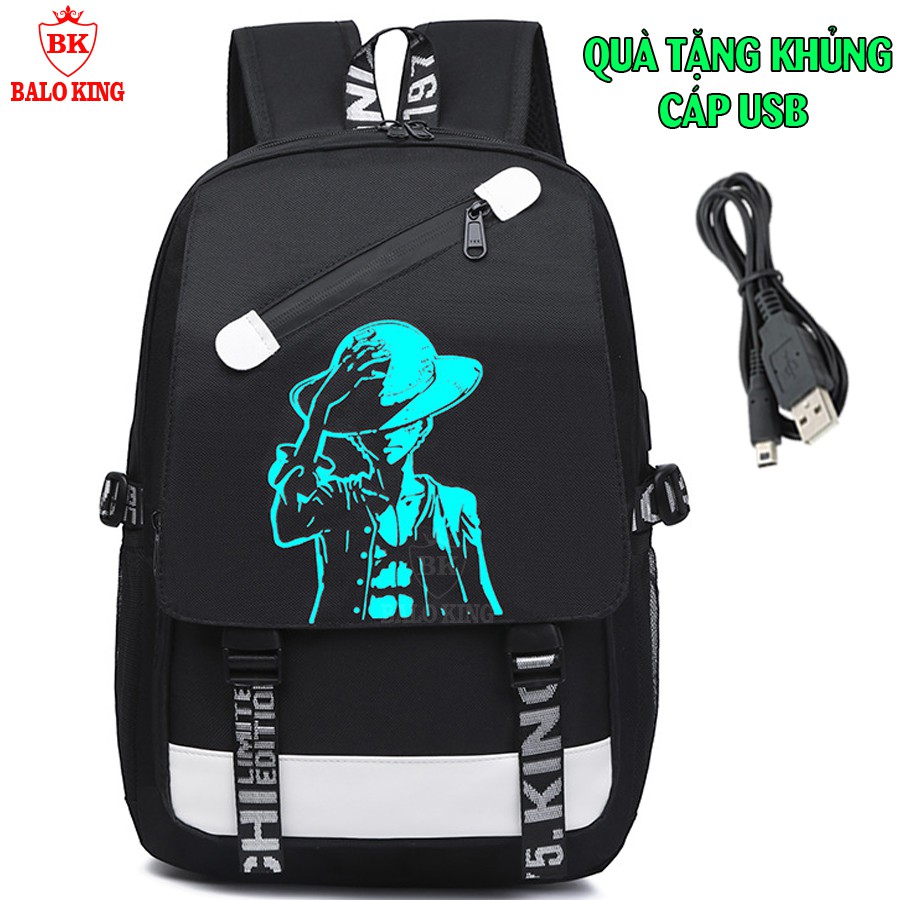 Balo nam nữ đi học thời trang phát sáng Baloking đẳng cấp Hình cá tính - TẶNG cáp sạc USB - Cặp đi học HOT nhất 2021