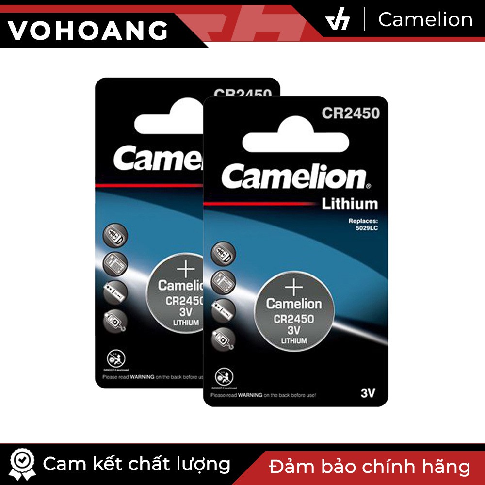 Bộ 2 Pin Camelion CR2450 - Dùng cho remote, máy tính bỏ túi, cân điện tử,…