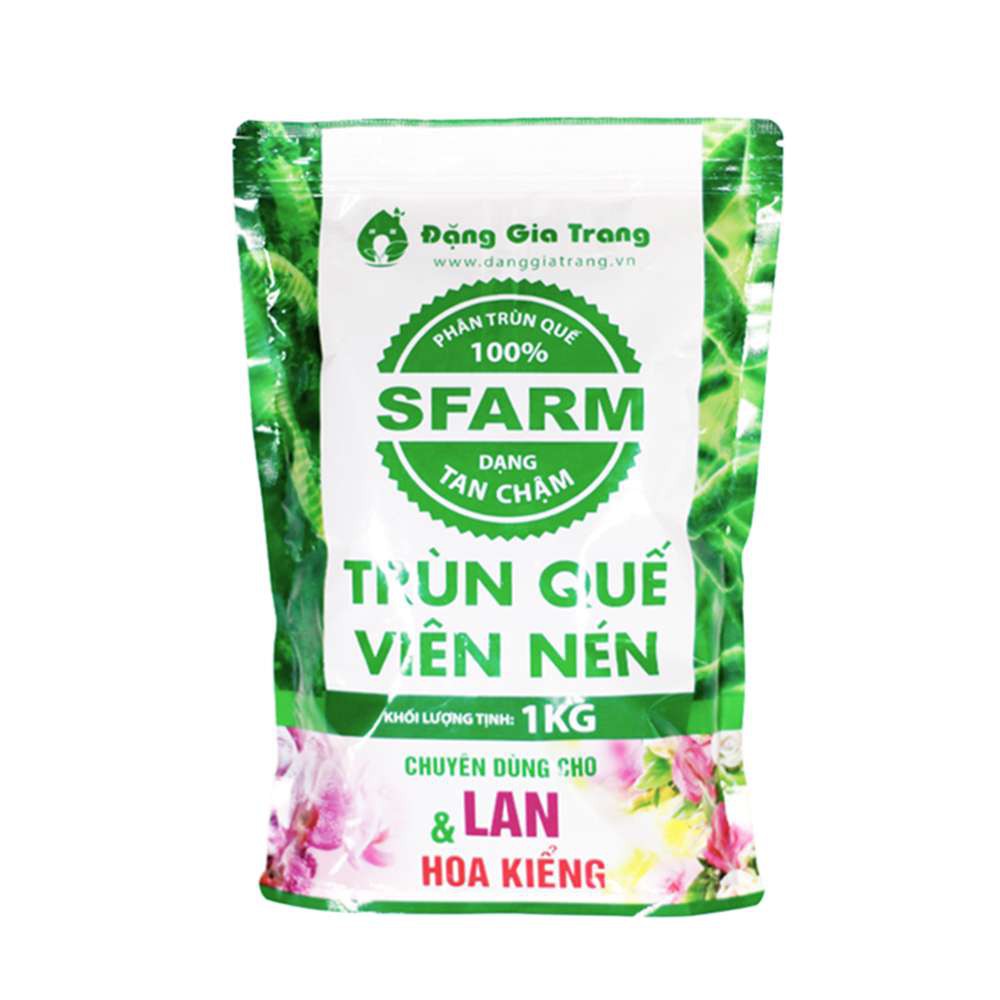 Phân Trùn Quế Viên Nén Nguyên Chất Sfarm Gói 1 Kg