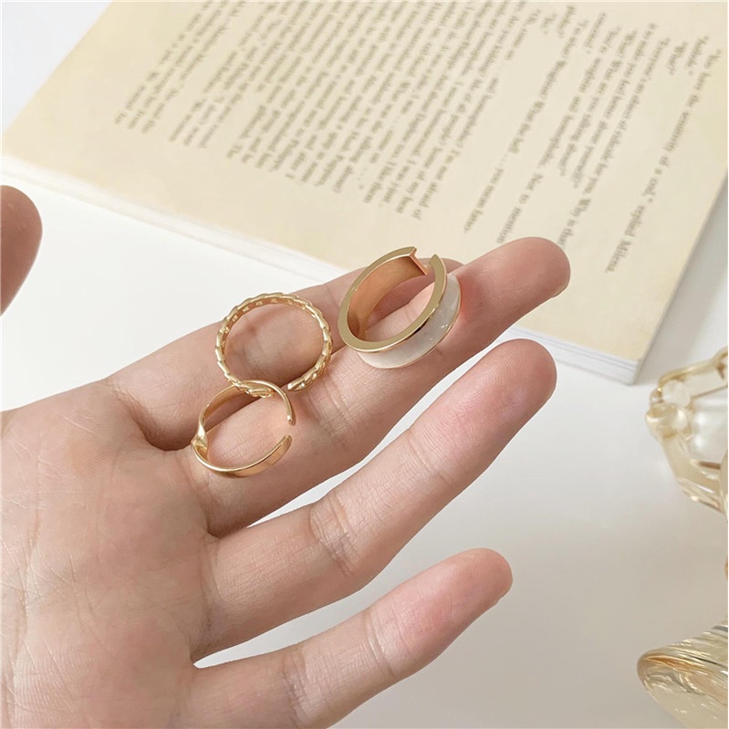 Set nhẫn 3 món mạ vàng kim cao cấp ngầu cocochang Shop