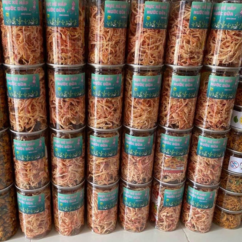 Mực kê hấp dừa hũ PET 250gr kèm tương ớt