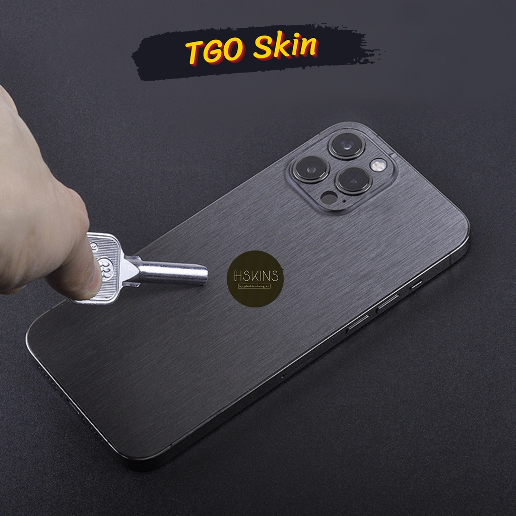 Miếng dán Skin nhôm xước cao cấp Oracal iPhone 14 Pro Max / 13 Pro Max / 12 Pro Max / 11 Pro Max / Xs Max  full viền