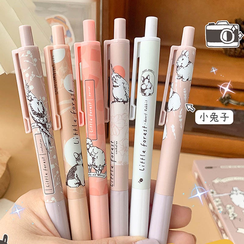 Set 6 Bút Bi Mực Đen Ngòi 0.5mm