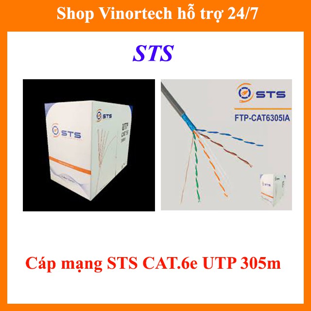 Cáp mạng Cat 6e STS UTP 305m chạy được 1G với khoảng cách 90m chính hãng